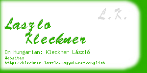 laszlo kleckner business card